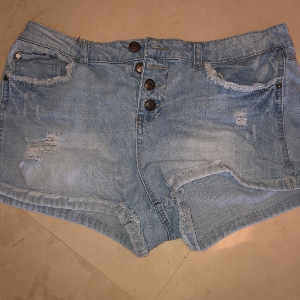 Denim short shorts